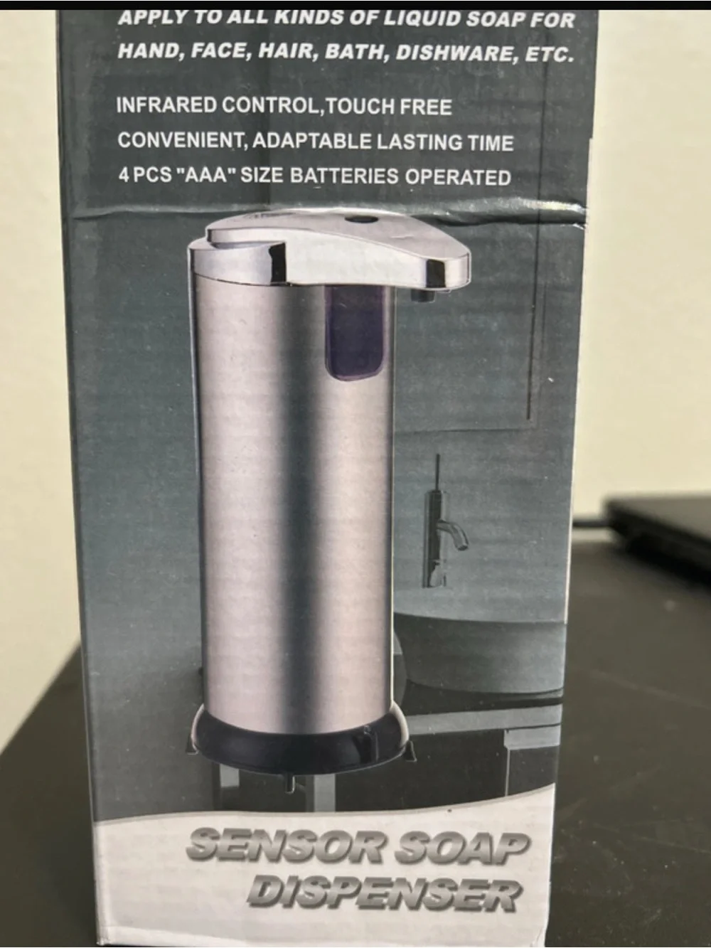 Touch-Free Soap Dispenser in Silver - Automatic Infrared